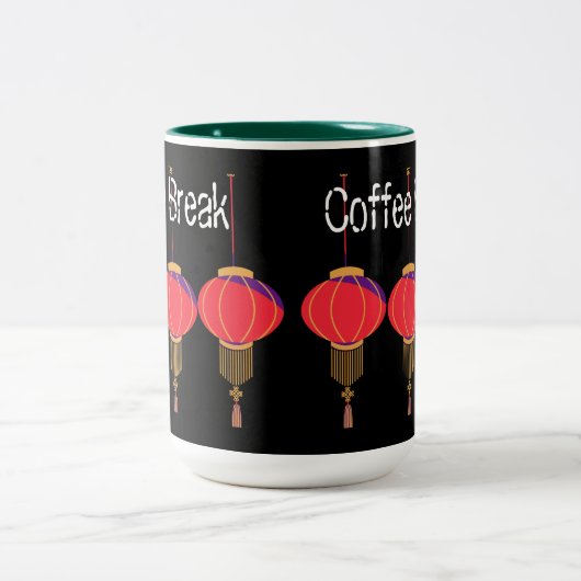 Tea Break Coffee Break Texte Deux Tone Mug Light P (Centre)