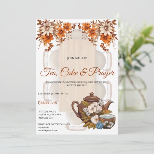 Tea, Cake & Prayer Fellowship Invitation (Debout devant)