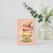 Tea Cartes de visite - Tea Cup Party Vintage (Debout devant)