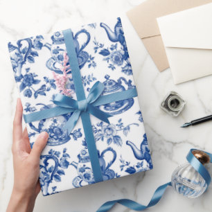 Tea Chinoiserie French Toile du Jouy Pattern Cadeaupapier