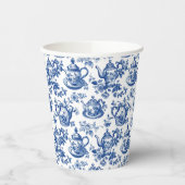 Tea Chinoiserie French Toile du Jouy Pattern Papieren Bekers (Links)