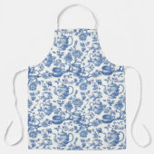 Tea Chinoiserie French Toile du Jouy Pattern Schort (Voorkant)