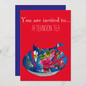  Tea Cup Afternoon Tea Party Kaart (Voorkant / Achterkant)