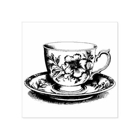 Tea Cup  Art Rubber Stamp Rubberstempel (Afrduk)