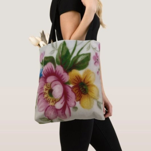 Tea Cup Bloemen Boeket Canvas tas