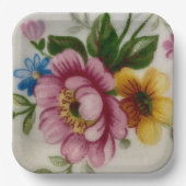 Tea Cup Bloemen Boeket Papier Bord (Voorkant)