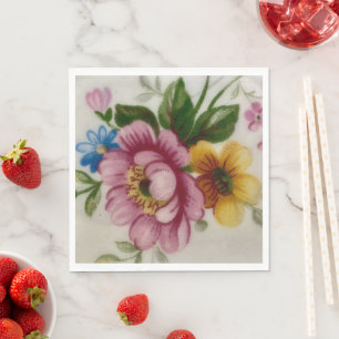 Tea Cup Bloemen Boeket Papier Servet