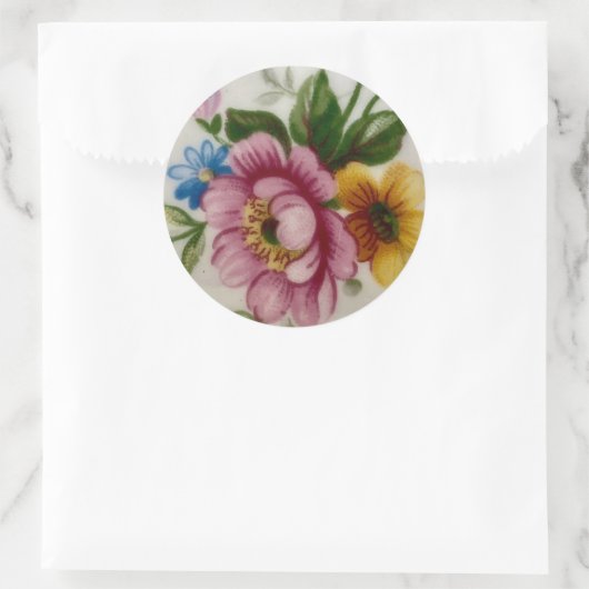 Tea Cup Bloemen Boeket Sticker (Tas)