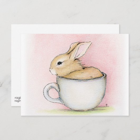 Tea Cup Briefkaart (Voorkant / Achterkant)