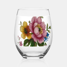 Tea Cup Floral Bouquet  Wijnglas Zonder Voet