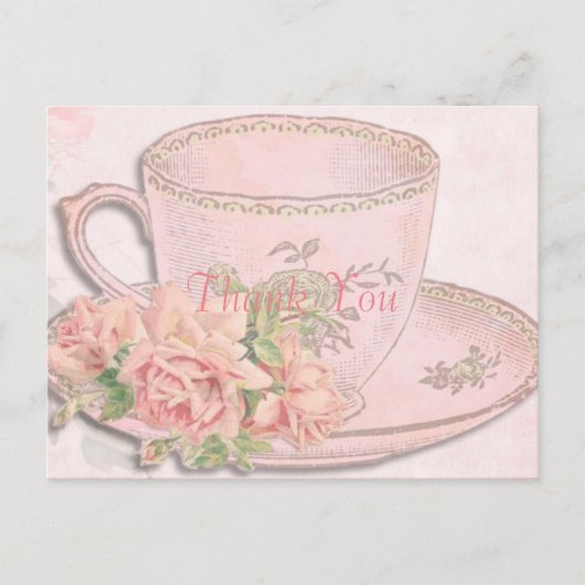 Tea Cup Hartelijk dank Briefkaart (Voorkant)
