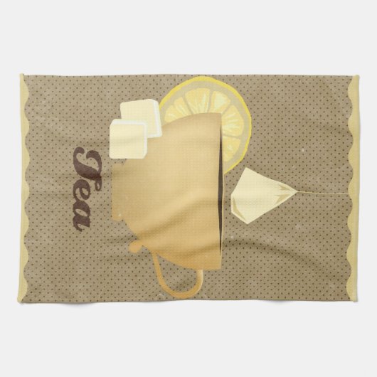 Tea cup illustratie theedoek (Horizontaal)