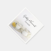 Tea Cup met Yellow Daisies Wedding Servet (Hoek)