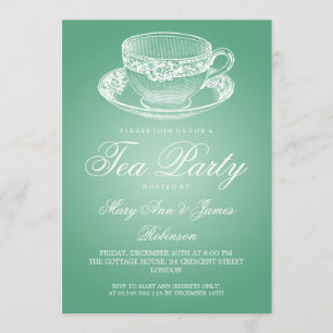 Tea Cup Munt Elegant Tea Party Kaart