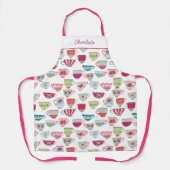 Tea Cup patroon gepersonaliseerd Schort (Voorkant)