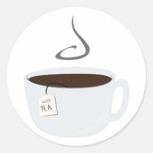 Tea Cup Ronde Sticker
