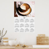 Tea Cup & Saucer Wall Agenda 2015 Poster (Keuken)