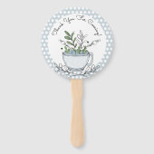 Tea Cup Tea Party Baby shower Hartelijk dank Handwaaier (Achterkant)