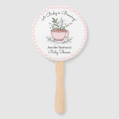 Tea Cup Tea Party Baby shower Hartelijk dank Handwaaier (Voorkant)