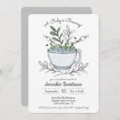 Tea Cup Tea Party Baby Shower Invitations (Devant / Derrière)