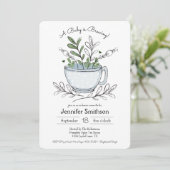 Tea Cup Tea Party Baby Shower Invitations (Debout devant)