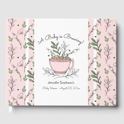 Tea Cup Tea Party Baby shower Livre d'invité (Recto)