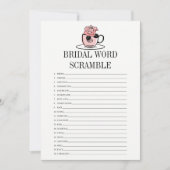 Tea Cup Vrijgezellenfeest Word Scramble Game Kaart (Voorkant)