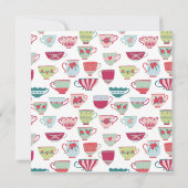 Tea Cups Modern Evening Wedding Kaart (Achterkant)