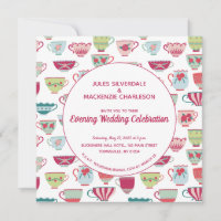 Tea Cups Modern Evening Wedding