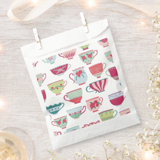 Tea Cups Modern  Favor Bag Bedankzakje (Geknipt)