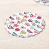 Tea Cups Modern  Kartonnen Onderzetters (Gekanteld)