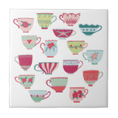 Tea Cups Modern Retro Tegeltje (Voorkant)