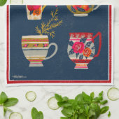Tea Cups Navy Tea Towel Theedoek (Gevouwen)