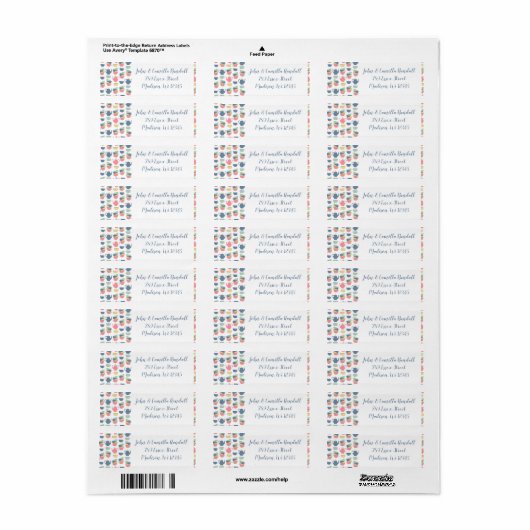 Tea Cups Return Address Label (Full Sheet)