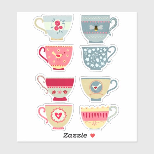 Tea Cups Sticker (Vel)