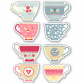Tea Cups Sticker (Voorkant)