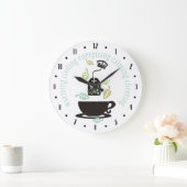 Tea cures everything crown tea leaves teacup grote klok (Huis)