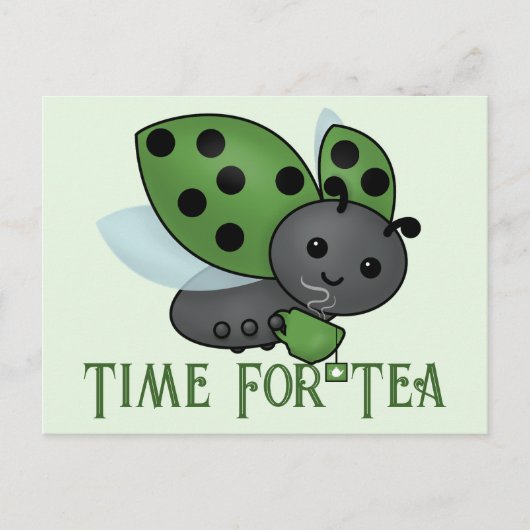 Tea Drink Ladybug Briefkaart (Voorkant)