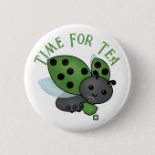 Tea Drink Ladybug Button (Voorkant)