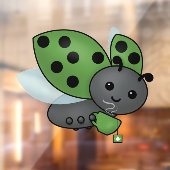 Tea Drink Ladybug Window Cling Raamsticker (Vel 2)