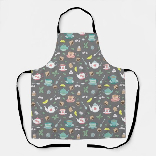 Tea Drinker Tea Cups en Teapots British Pattern Schort (Voorkant)