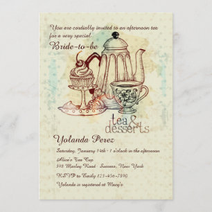 Tea en desserts Invitation Kaart
