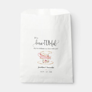 Tea Faveur Sacs rose floral mariage sac de faveur