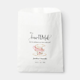 Tea Faveur Sacs rose floral mariage sac de faveur
