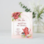 Tea fête anniversaire budget invitation modèle (Debout devant)