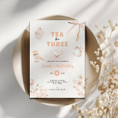 Tea for Three Birthday Invitation for Girls