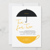 Tea for Two Modern Yellow Tea Party Uitnodiging (Voorkant)