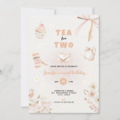 Tea for Two Pastel Birthday Invitation for Girls (Devant)