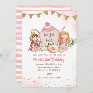 Tea for Two Princess Royal Tea Birthday Party Kaart