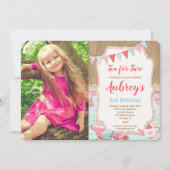 Tea for Two Tea Party girl Kaart (Voorkant)